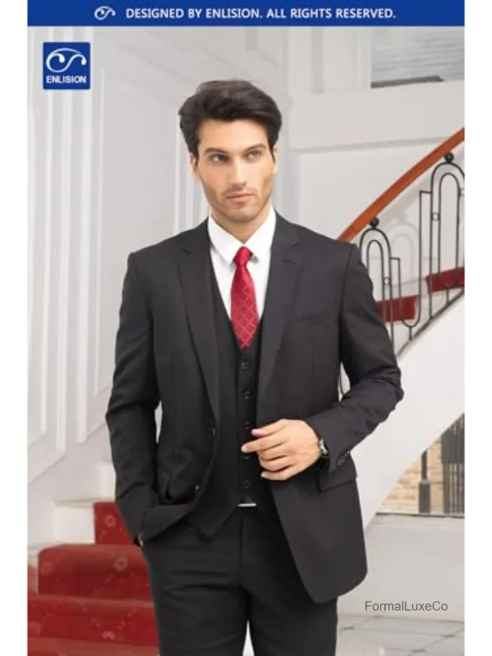 Men's Suit Vest Formal Business Waistcoat V-Neck 5-Button Adjustable Cotton